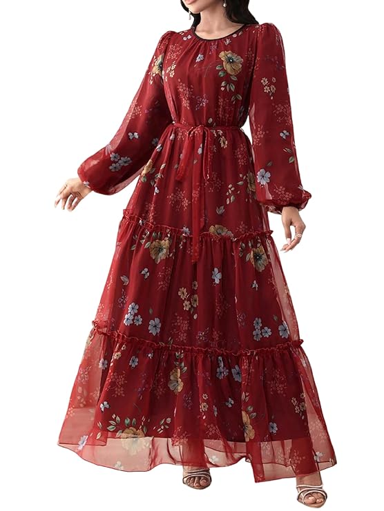 FABNEX One Piece Long Maxi Dresses for Women (K-181-183)