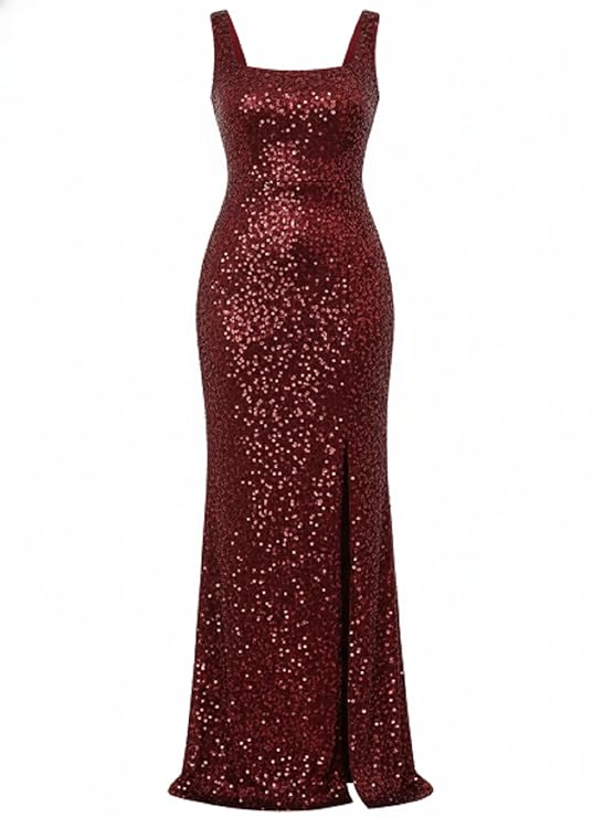 Leriya Fashion Sequin Dress for Women | Black & Red Sequin Party Outfit Dress for Women | Bodycon Western Sequin’s Dresses for Woman