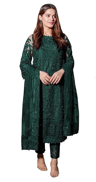 RUDRAPRAYAG Georgette Embroidered Salwar Suit For Women l Semi Stitched Salwar Suit With Dupatta For Woment