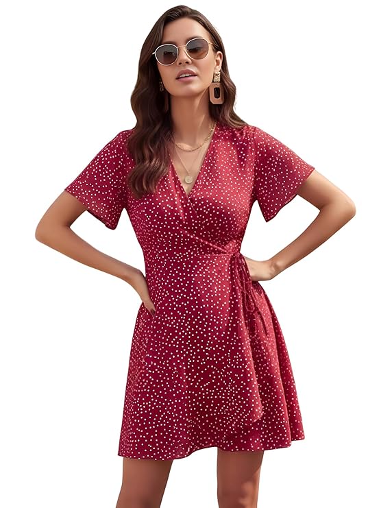 Leriya Fashion Dress for Women | Western Mini One Piece Dress for Women Short with Button Up | A-Line Casual Summer Dresses for Beach & Stylish Party Outifits