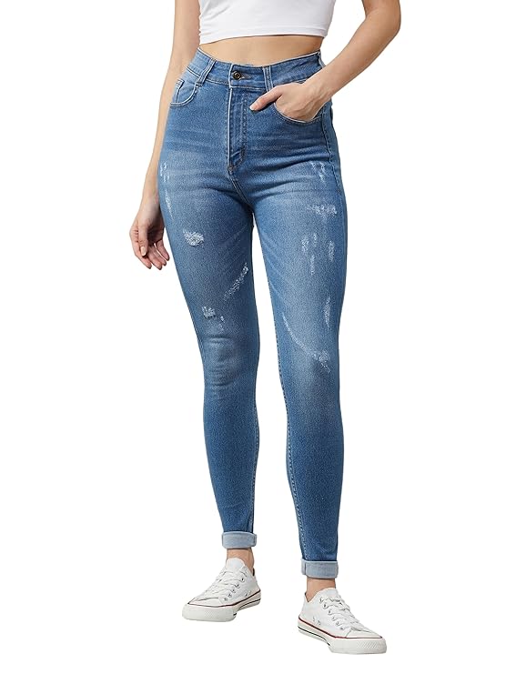 Miss Chase Women’s Skinny Fit High Rise Regular Length Stretchable Denim Jeans