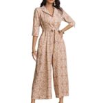 LITZO Dress for Women | Long Rayon Dress for Women's | Floral Wide Leg Long Jumpsuit with Pockets | Regular Jumpsuit for Women (134-136)