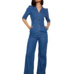 SASSAFRAS Women Denim Button Down Jumpsuit