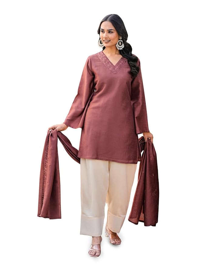 Womanista Kurta set for Women with dupatta || Embroidered Kurta for Women || Farshi Salwar set