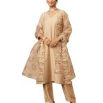 Amazon Brand - Myx Women's Kurta Pant Set with Embroidered Organza Dupatta (Available in Plus Sizes)